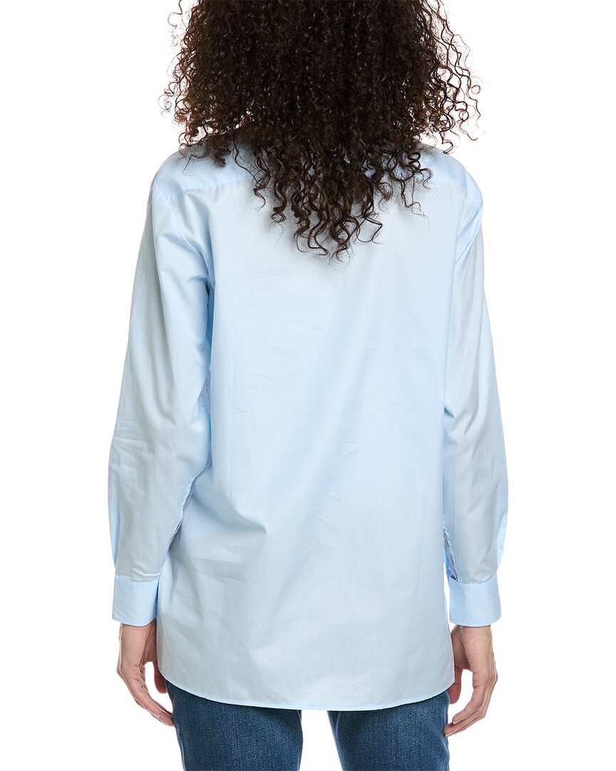 lace panel shirt