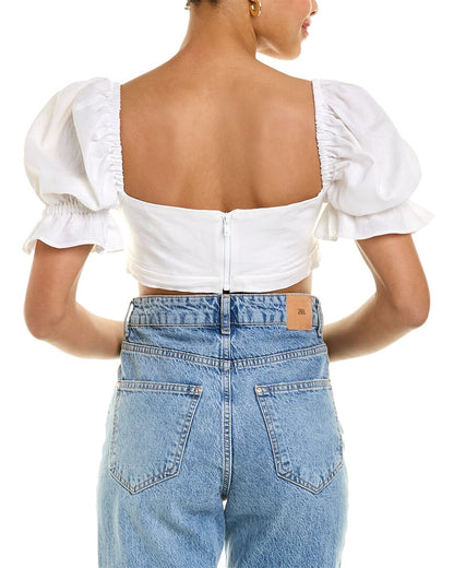 calla linen-blend top