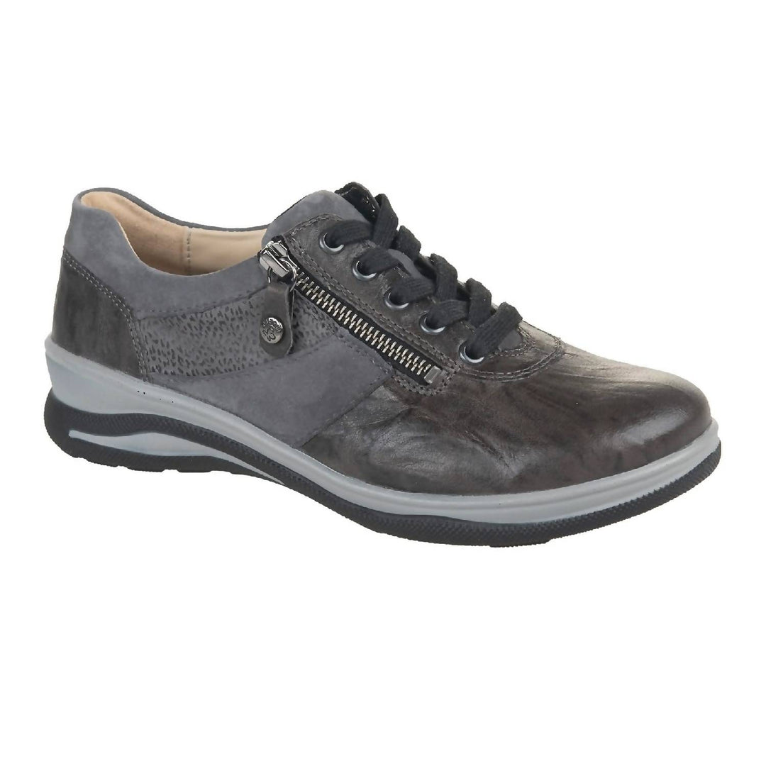 women's mitzy casual leather shoes in asphalt grey