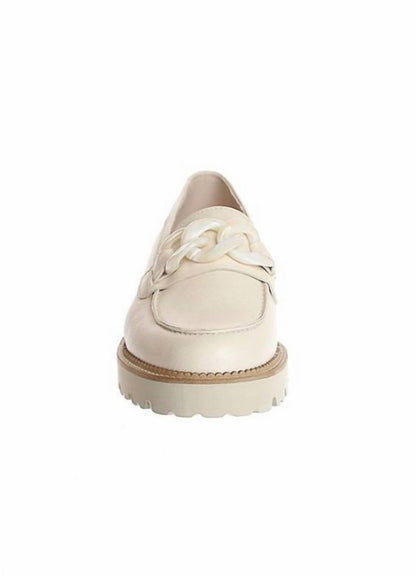 women's buckle instep loafer in ivory leather