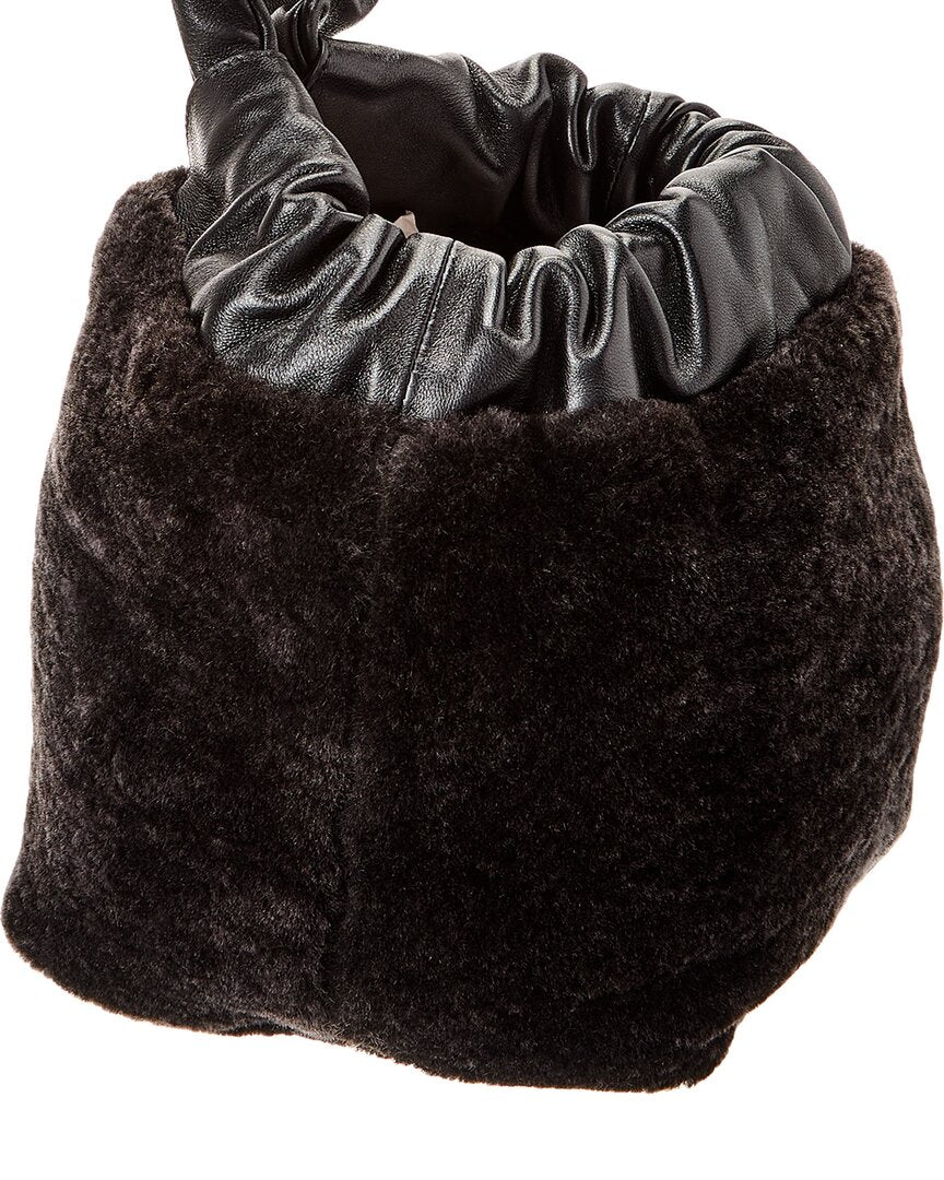 drawstring leather bucket bag