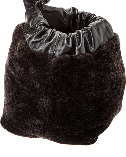 drawstring leather bucket bag
