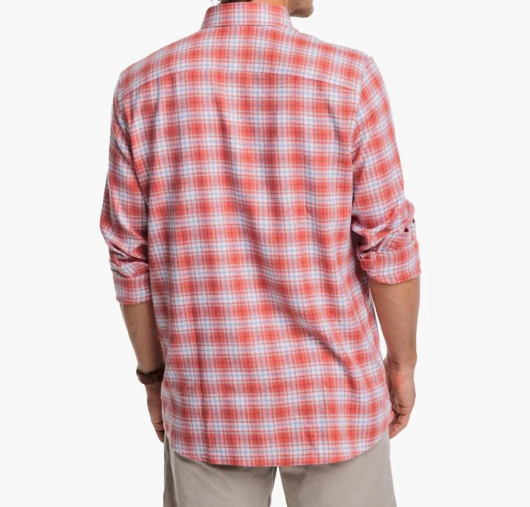 flannel reddick plaid sportshirt in dusty coral
