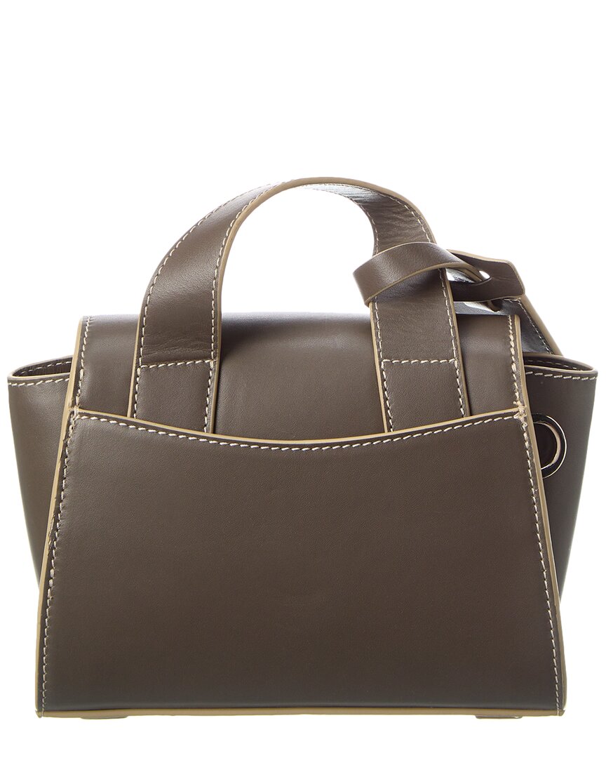 orbit leather satchel crossbody, green