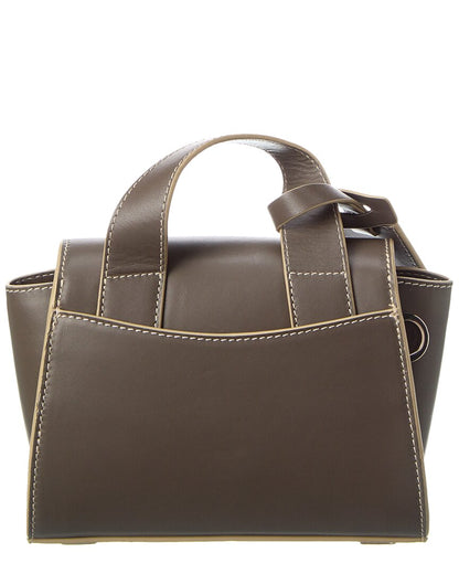 orbit leather satchel crossbody, green