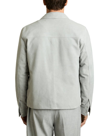 belle suede leather zippered jacket