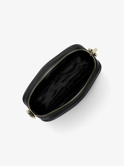 jet set small pebbled leather camera crossbody bag