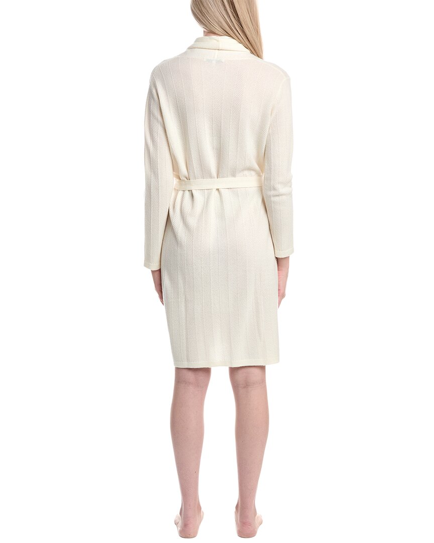 sofiacashmere herringbone texture cashmere& wool-blend robe