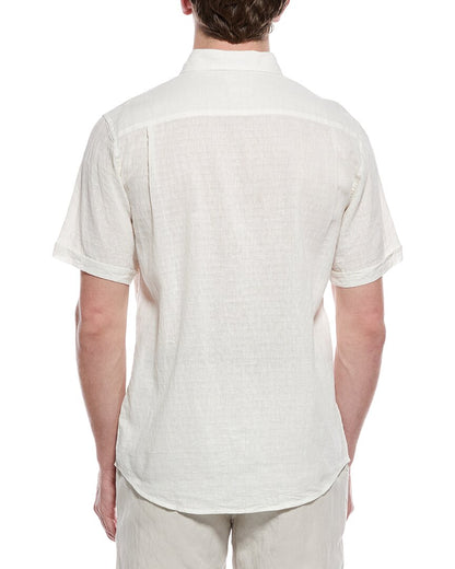 linen-blend dobby solid shirt