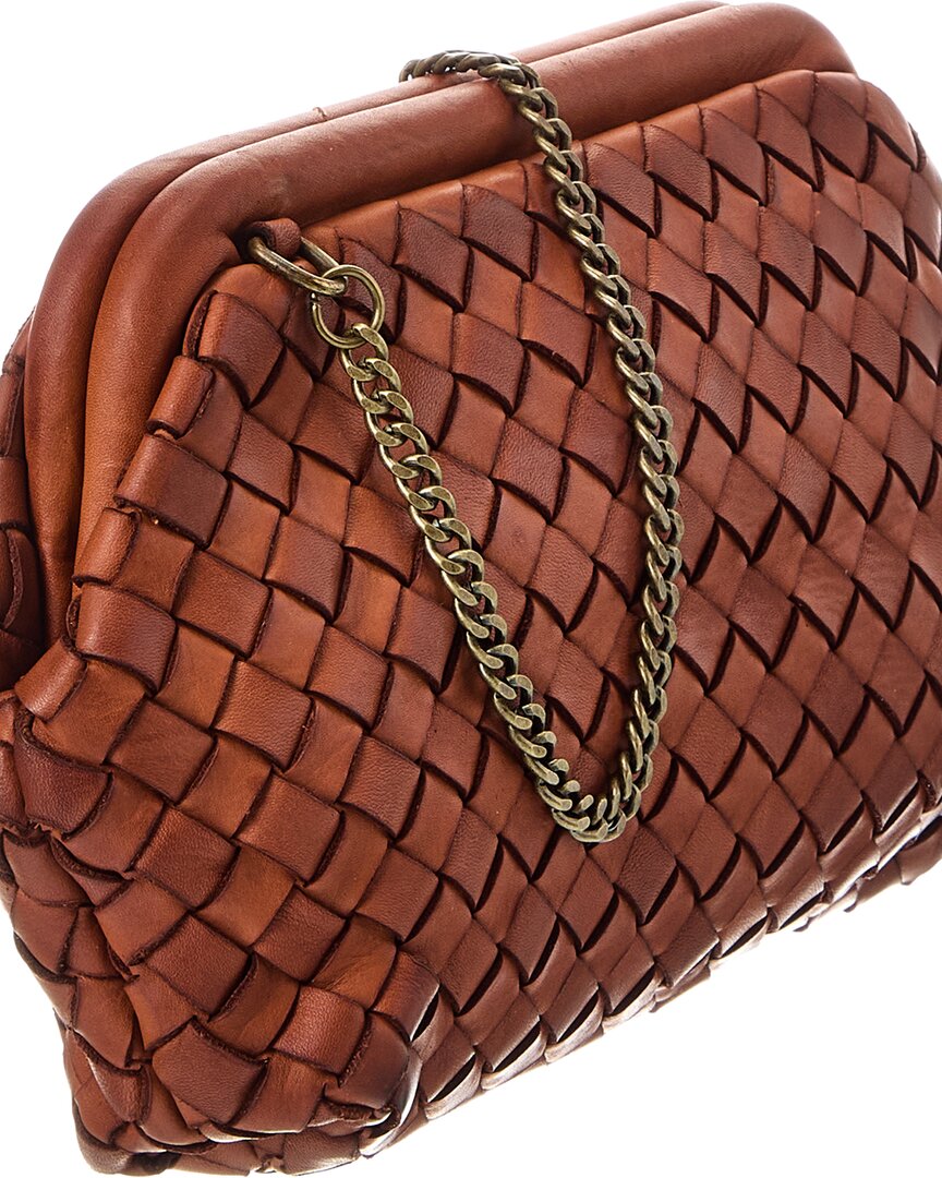 quincy hand woven leather clutch