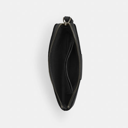 corner zip wristlet in signature canvas with stripe