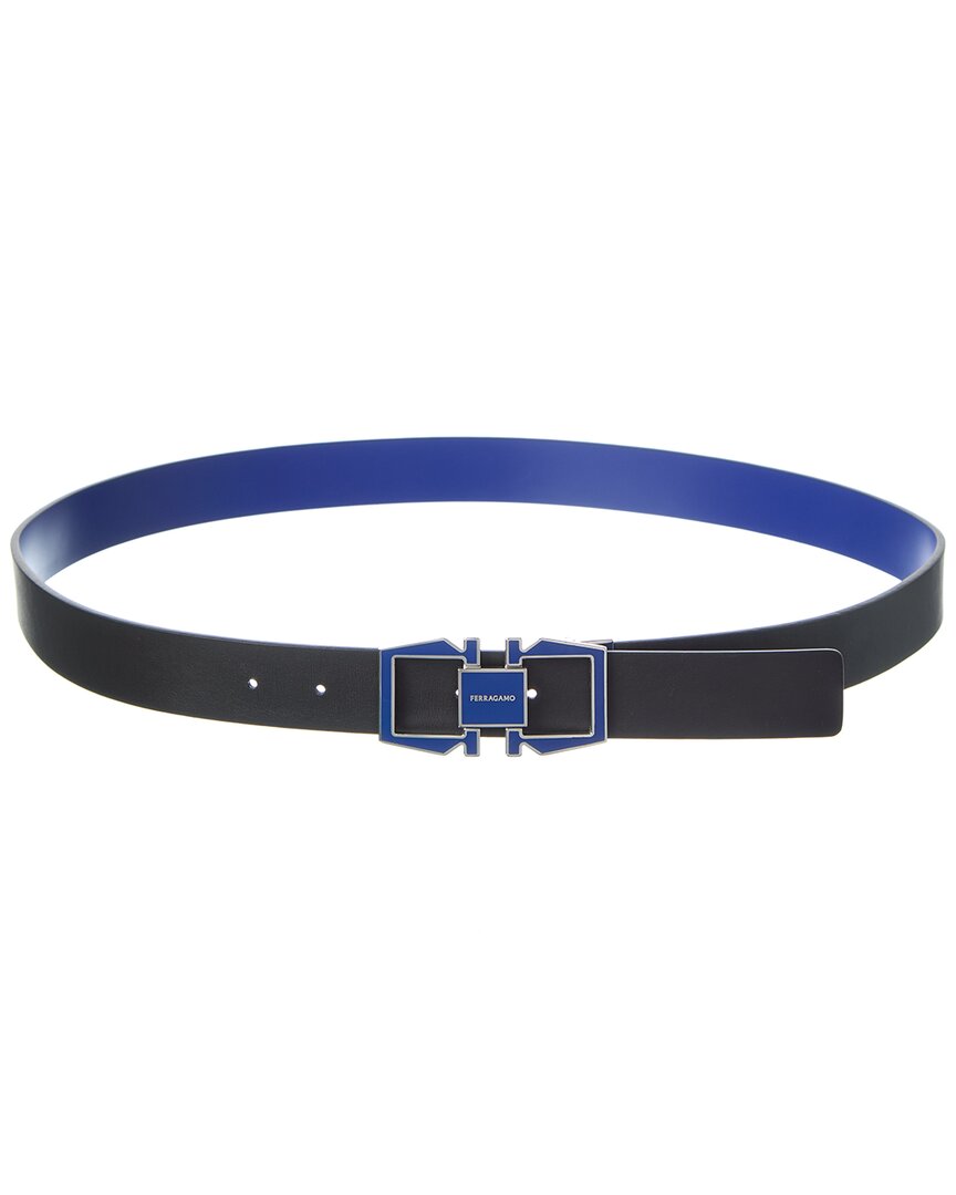 ferragamo gancini reversible & adjustable leather belt