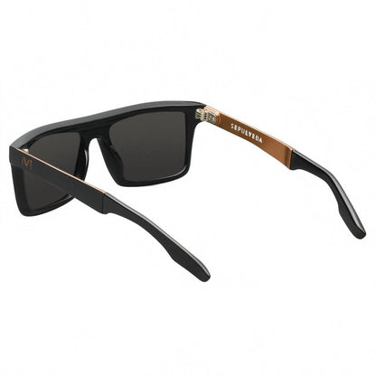 men's sepulveda sunglasses in polished black & copper / grey lens