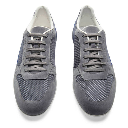 men's racer velours mesh asphalt sneakers in gray