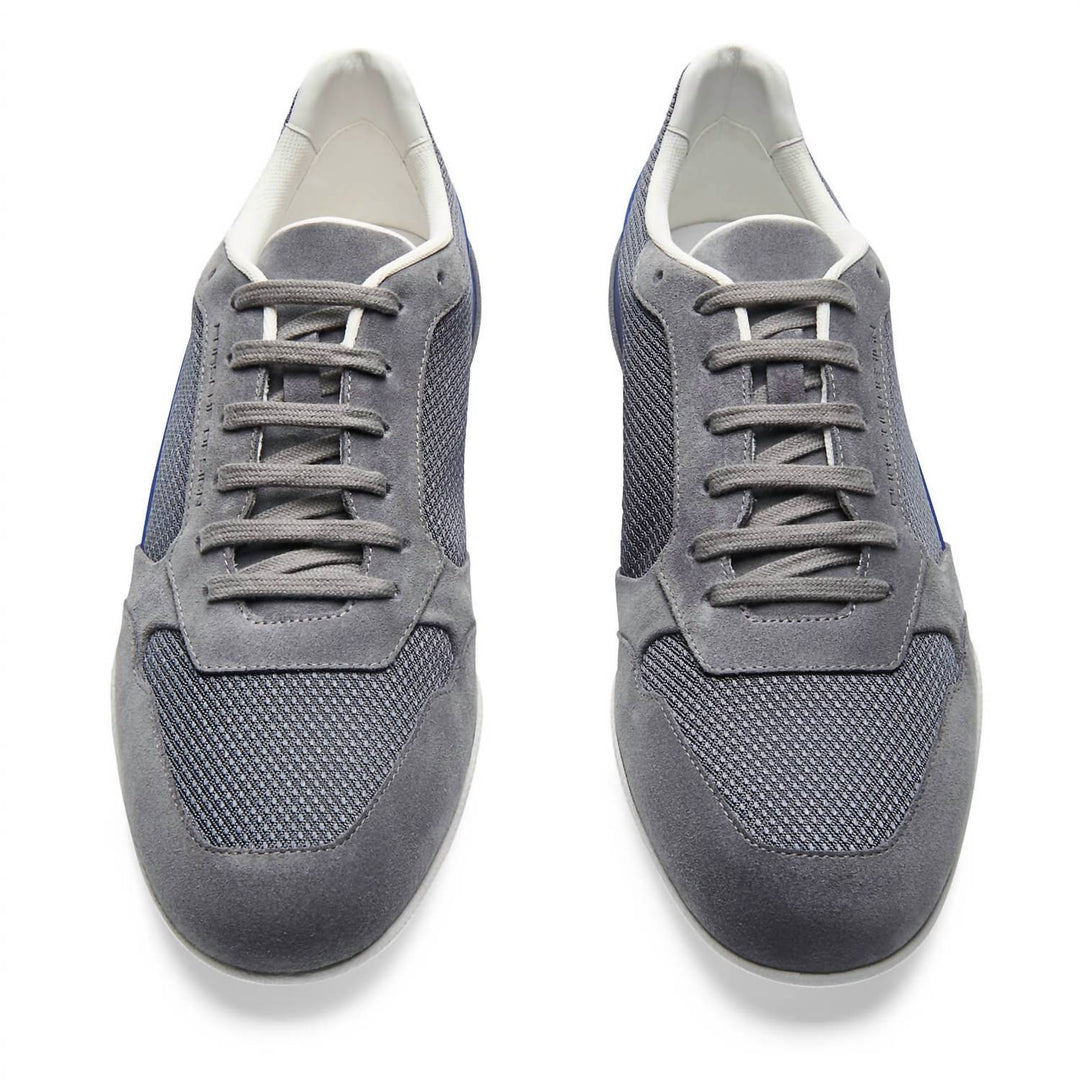 men's racer velours mesh asphalt sneakers in grey