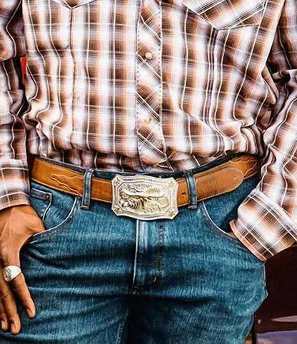 lone star legacy buckle with longhorn in silver