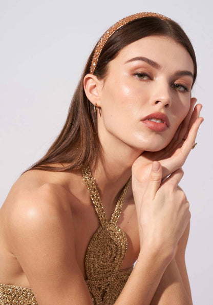 women's champagne headband in rose gold