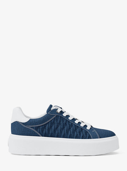 romey matelassé denim platform sneaker