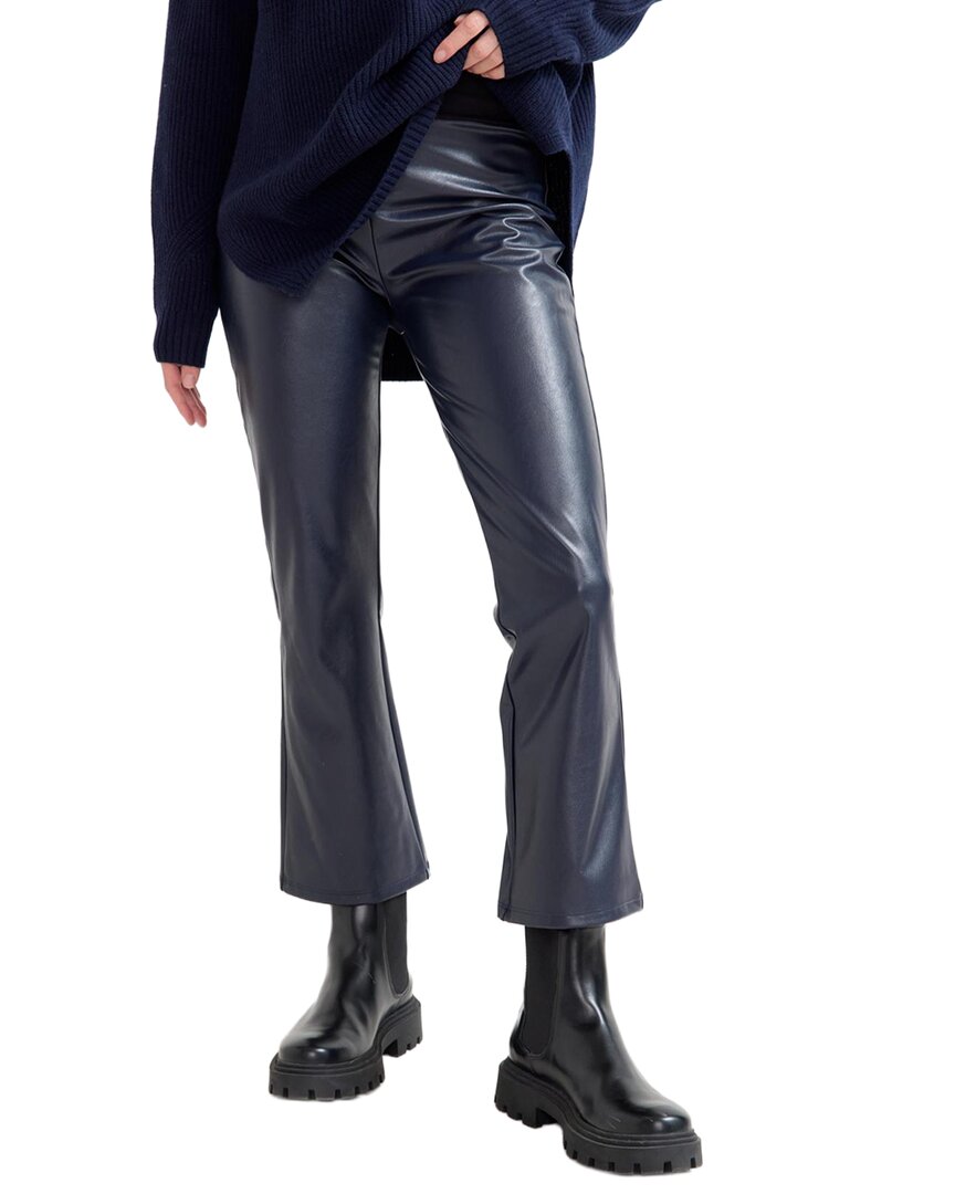 the vegan stretch leather crop flare pant