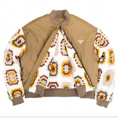 men's knit - technical bomber in brown