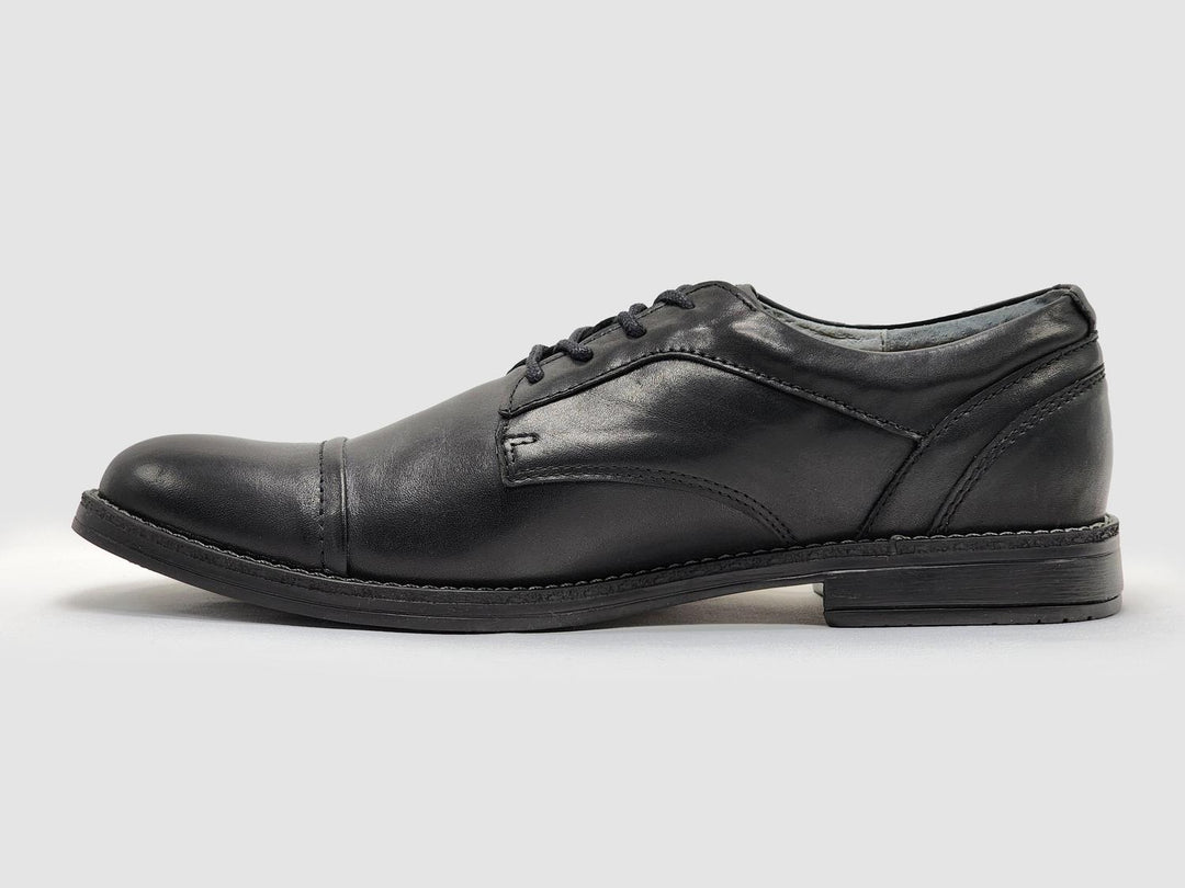 men's oxford toe-cap leather dress shoes in black