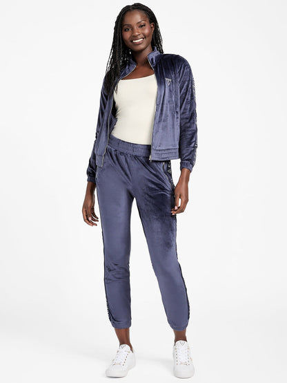 eco janess logo-tape velour jacket