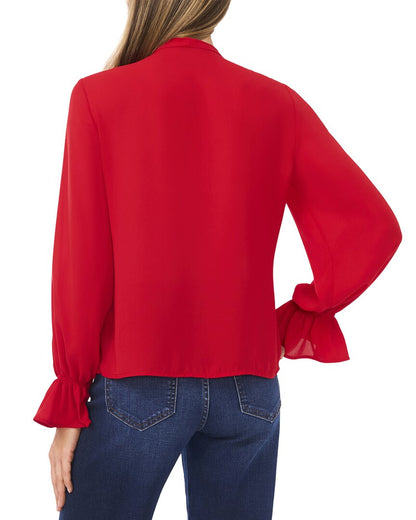 button down ruffle top