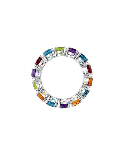 silver 7.55 ct. tw. multi gemstone ring