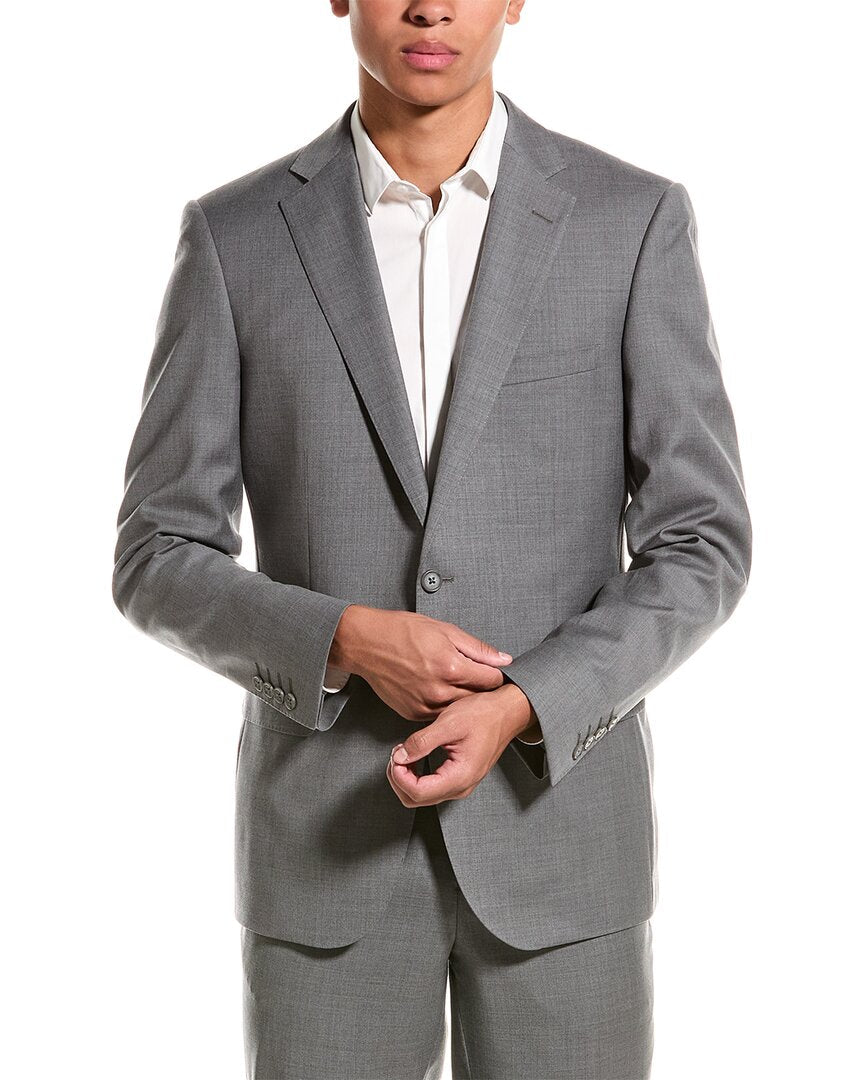 porto wool-blend suit with flat front pant