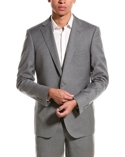 porto wool-blend suit with flat front pant