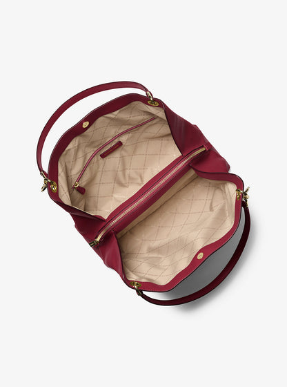 christina large pebbled leather shoulder bag