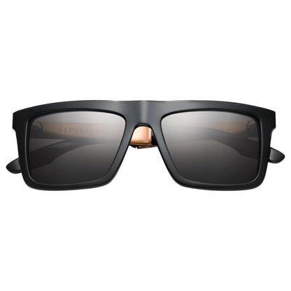 men's sepulveda sunglasses in polished black & copper / grey lens