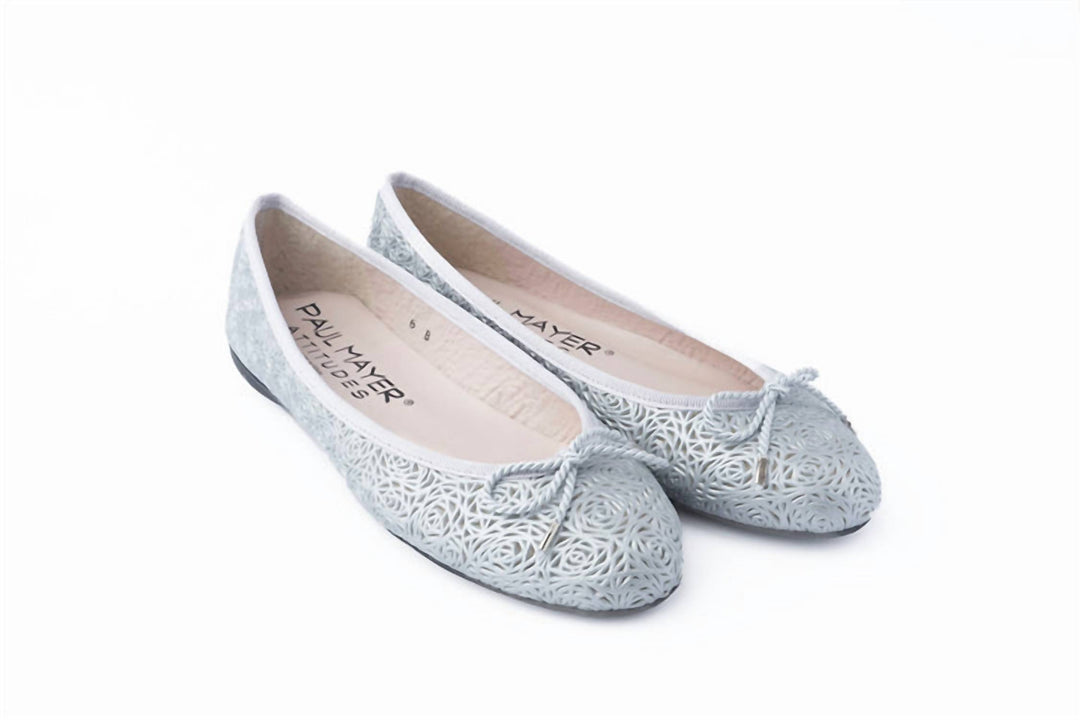 women's bingo p ballet flats in silver