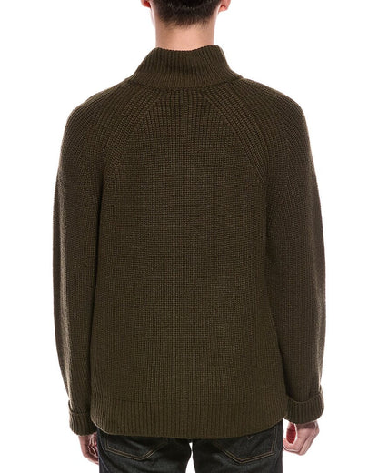 ribbed 1/4-zip mock neck sweater
