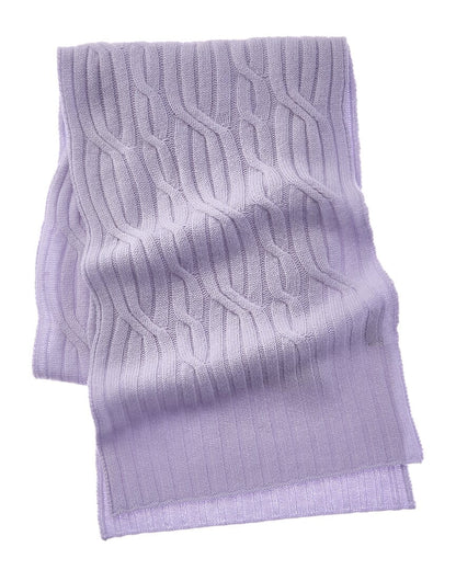 wide cable cashmere scarf