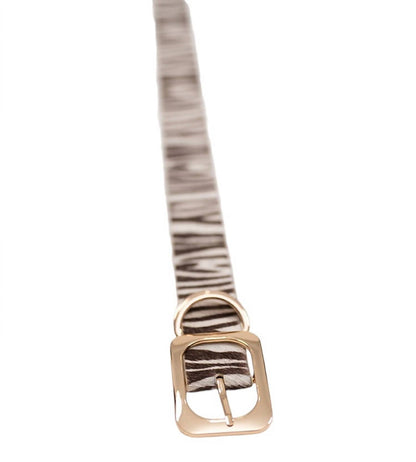 women's vince leather belt in zebra