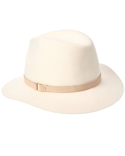 leather band wool fedora