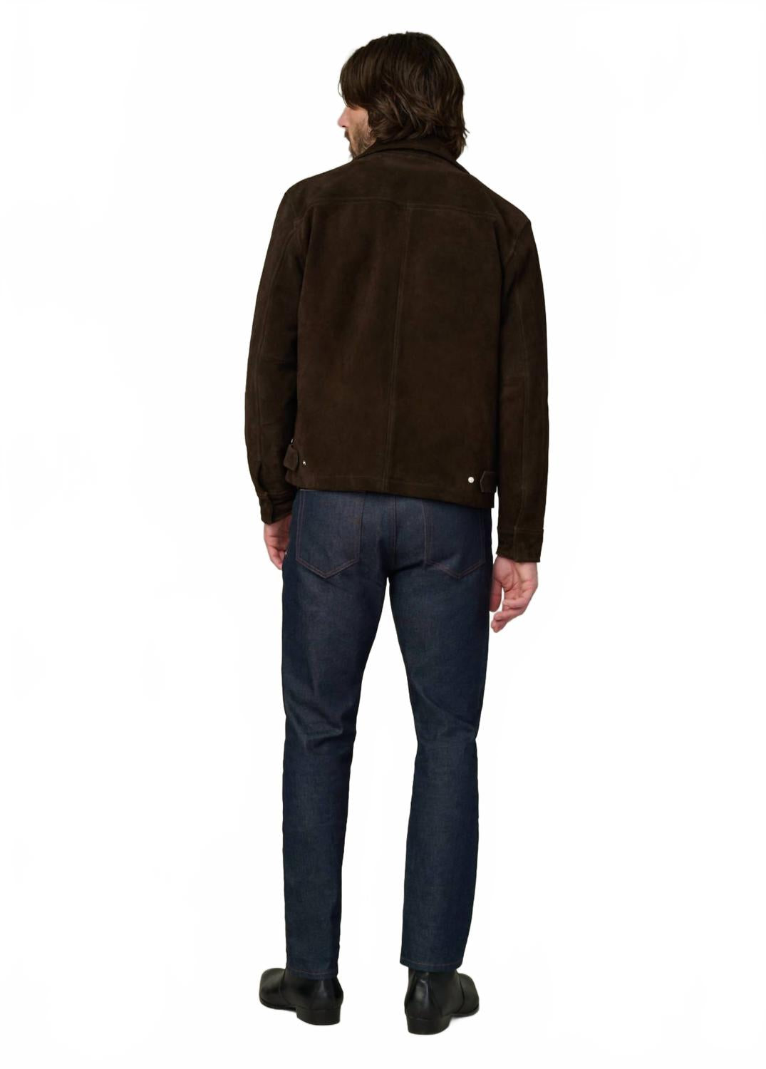 suede dress zip jacket in wren