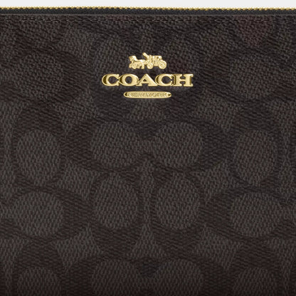 large corner zip wristlet in signature canvas
