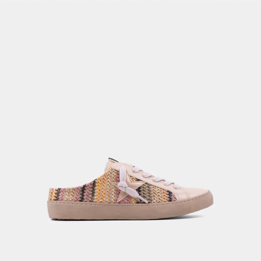 women's polka multi-stripe sneaker in beige