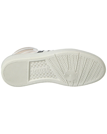 clay leather & mesh high-top sneaker
