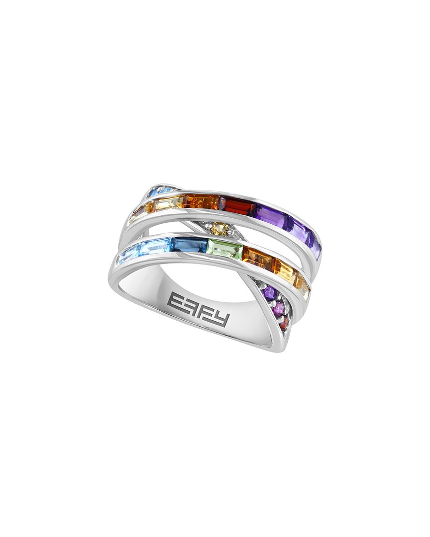 silver 1.78 ct. tw. multi gemstone ring