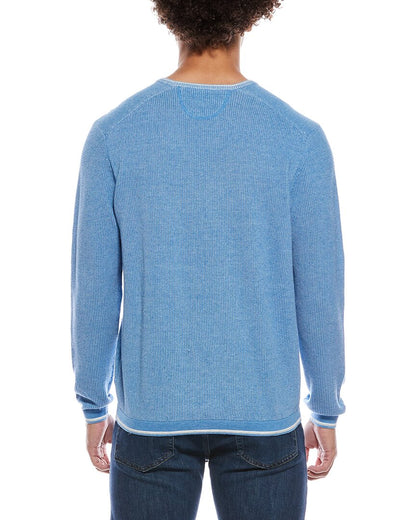 vanise waffle knit crewneck sweatshirt