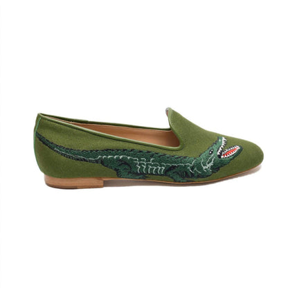 women's caiman slipper in olive