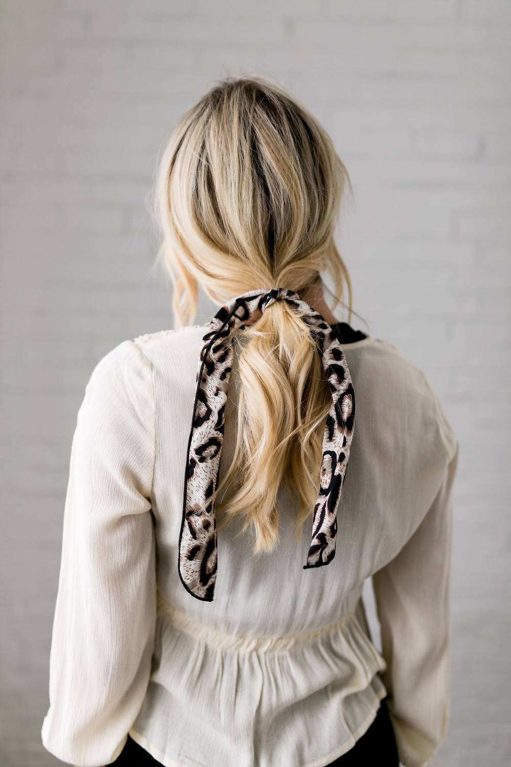 women's natural look leopard hair tie in brown