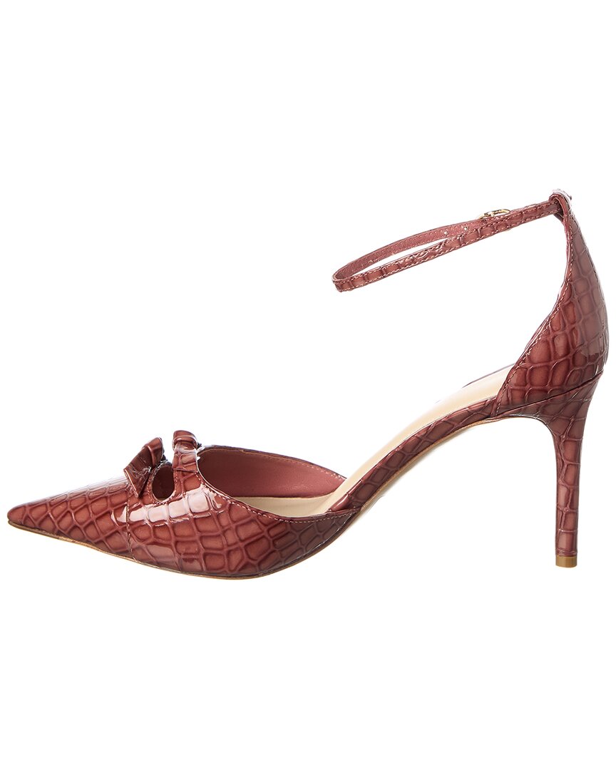 kate 85 croc-embossed patent pump