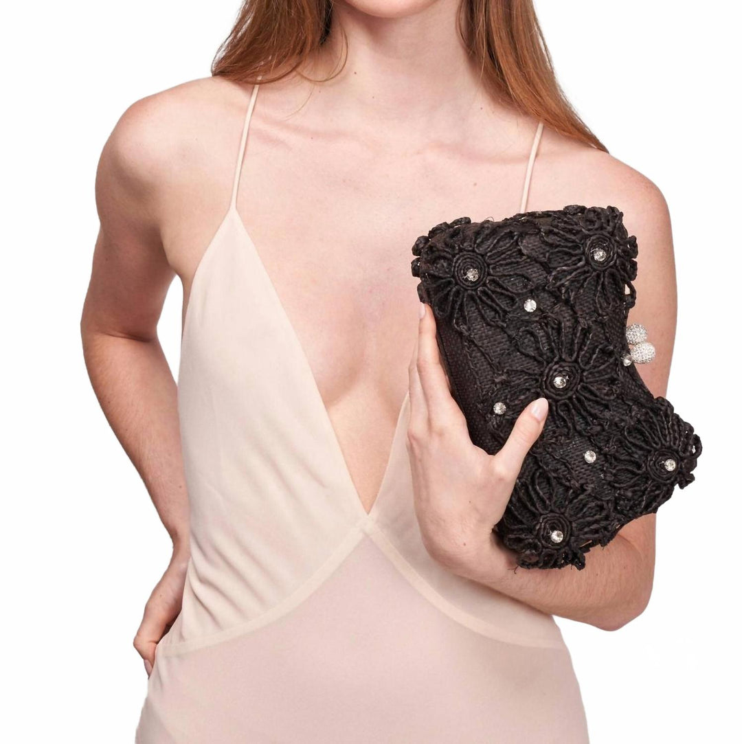 women's gustavia clutch in black
