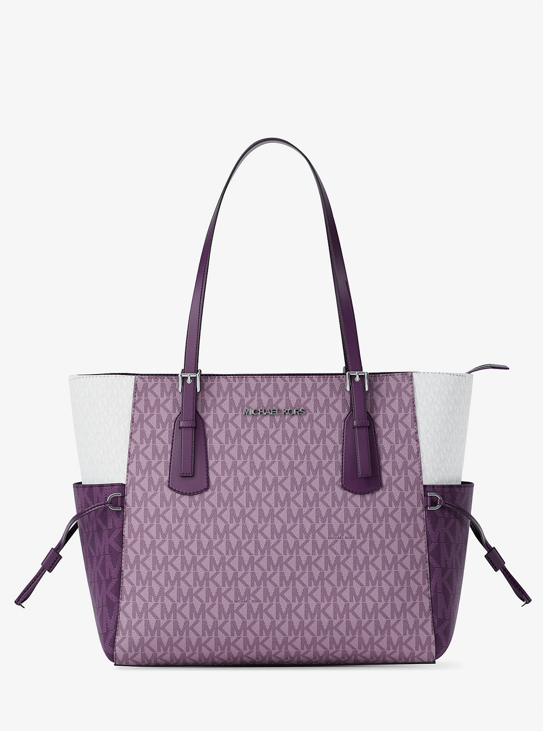 voyager large color-block signature logo tote bag