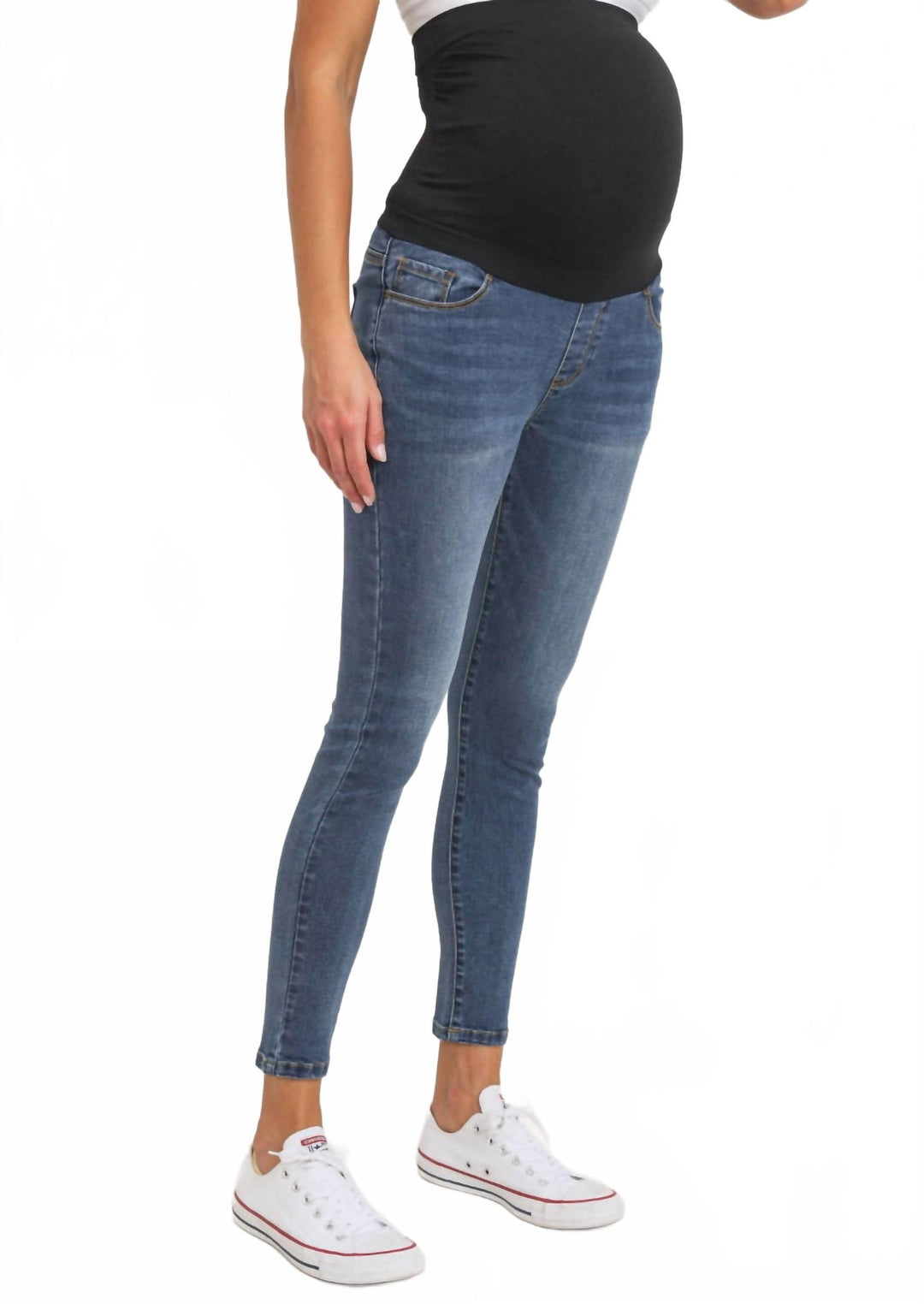 maternity stretch jeans in blue