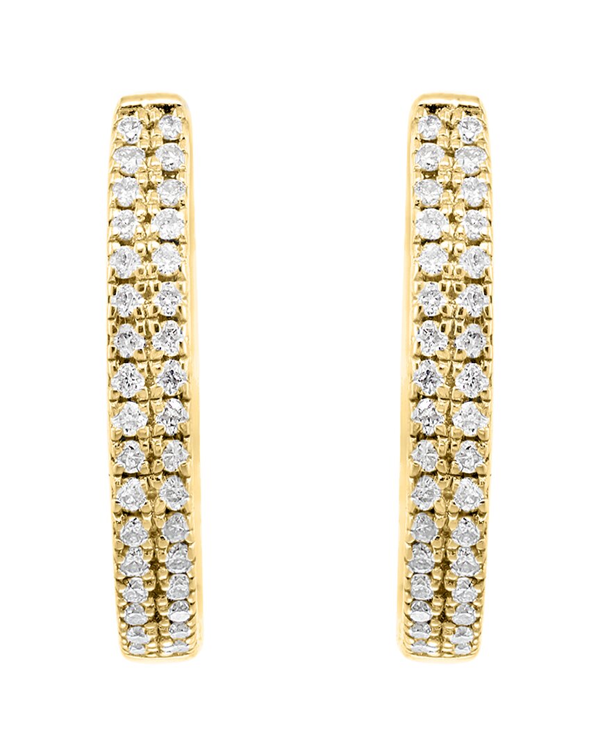 14k over silver 0.19 ct. tw. diamond earrings